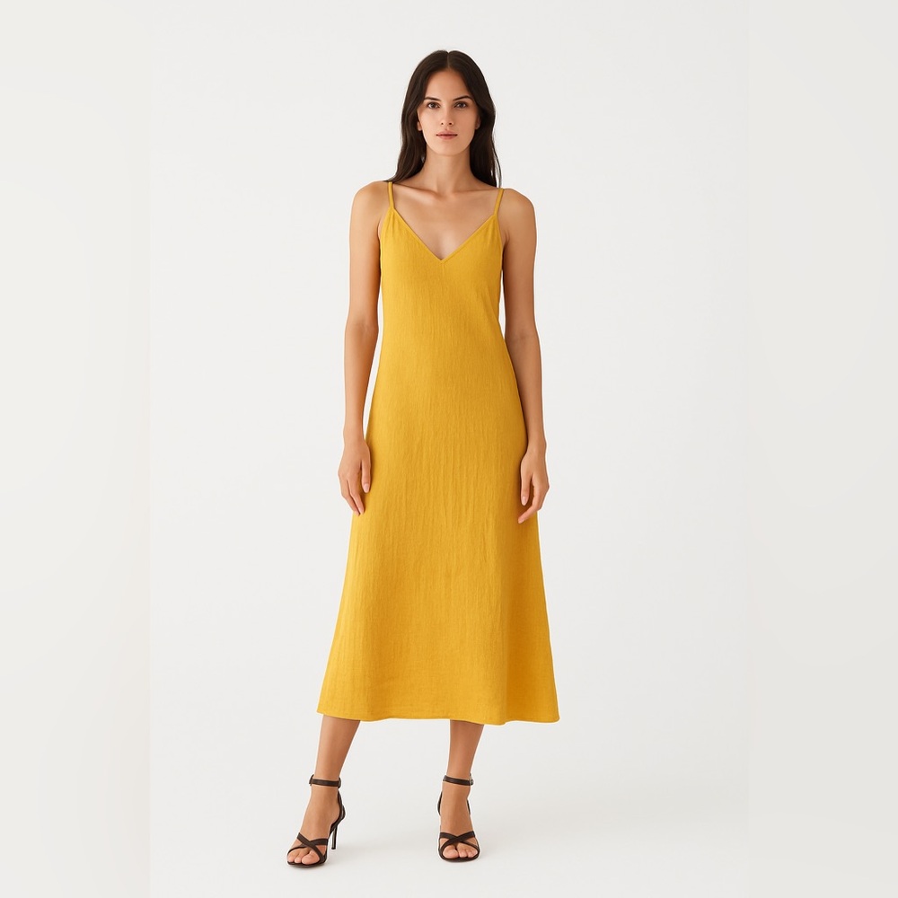 Nordstrom Mustard Midi Dress